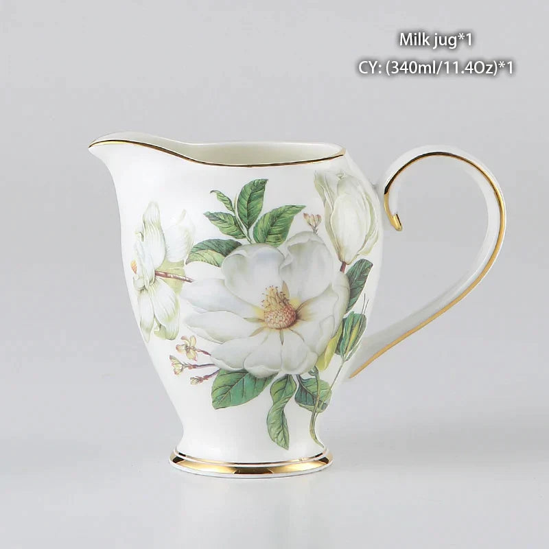 DecorBites™ Bone China Milk Jug: Elegant Ceramic Creamer for Tea, Coffee, Espresso