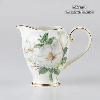 DecorBites™ Bone China Milk Jug: Elegant Ceramic Creamer for Tea, Coffee, Espresso