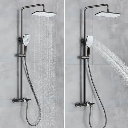 DecorBites™ Black Gray Wall Mounted Shower System Set with Bathtub Faucet