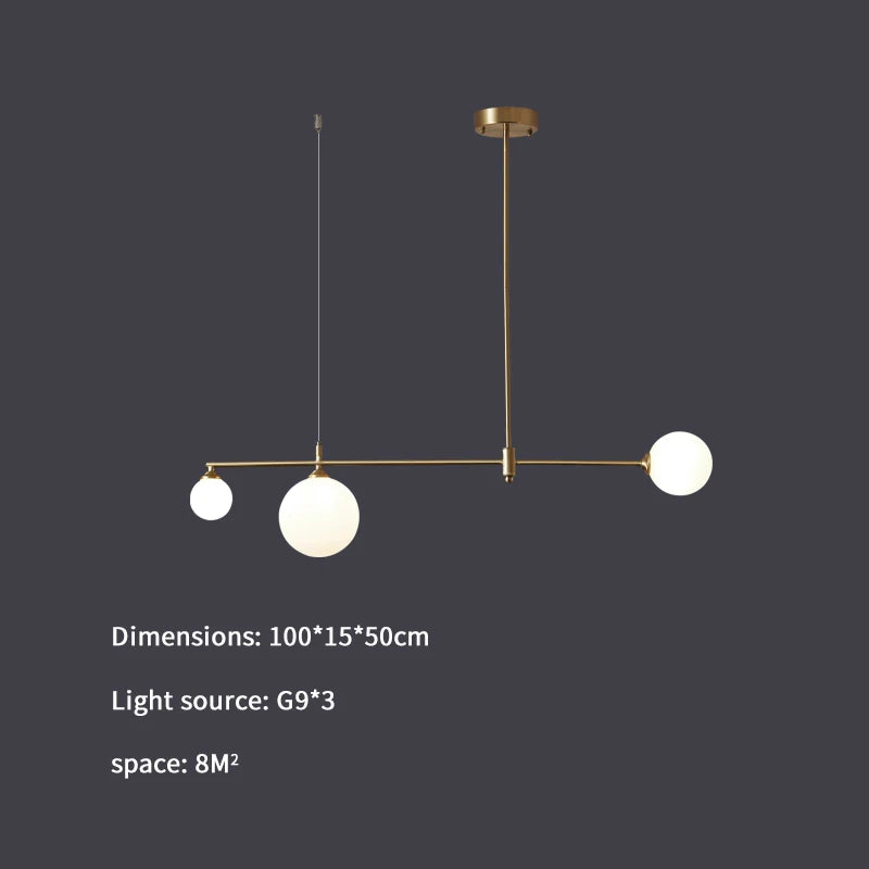 ™ Gold Copper Glass Ball Chandelier Pendant for Dining Room & Kitchen