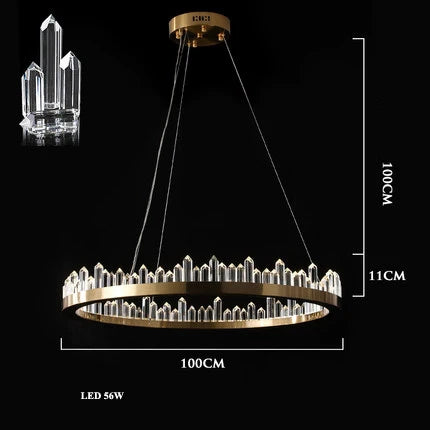 ™ Golden Crystal LED Chandelier for Modern Dining Room