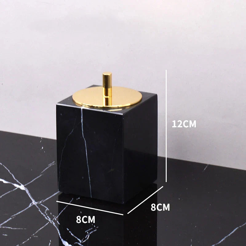 DecorBites™ Black Marquina Marble Bathroom Set cue.opti