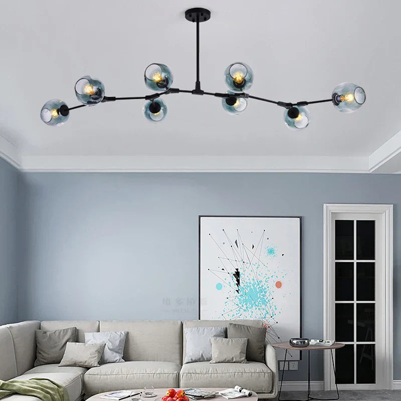DecorBites™ Black Gold Glass Pendant Light Industrial Loft Stair Dining Room Nordic Lamp