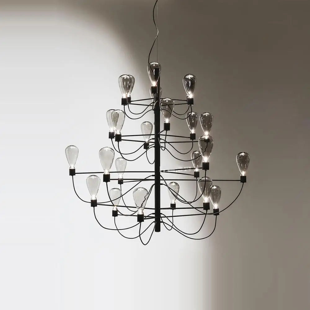 DecorBites™ Contemporary Iron Glass Chandelier for Stylish Foyer Lighting