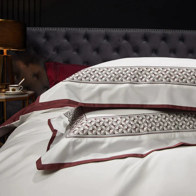 DecorBites™ Luxe Egyptian Cotton Bedding Set: Duvet Cover, Bed Sheet, 2 Pillow Sham