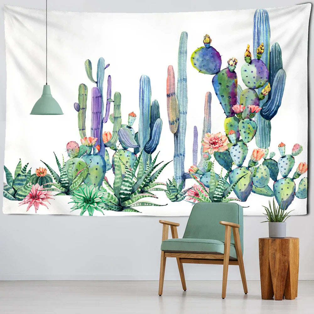 DecorBites™ Cactus Tropical Plant Tapestry Wall Hanging for Children's Room Hippie Cartoon Home Decor