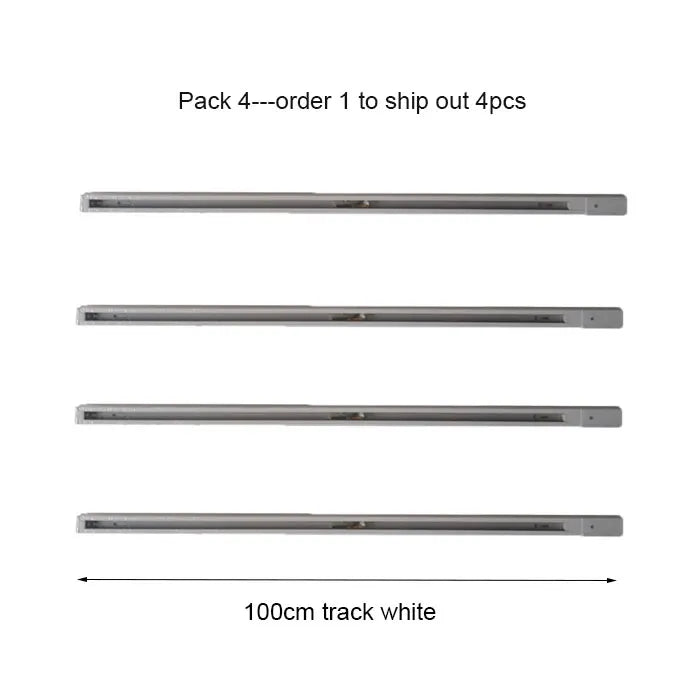 DecorBites™ 100cm Black White Track for Track Lights Aluminum Rail Part