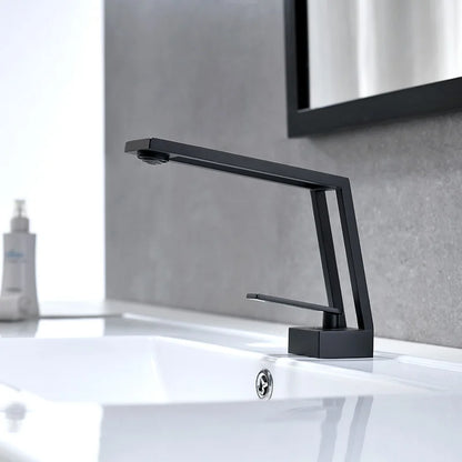 DecorBites™ Black Brass Basin Faucet Mixer with Single Handle Deck Mount