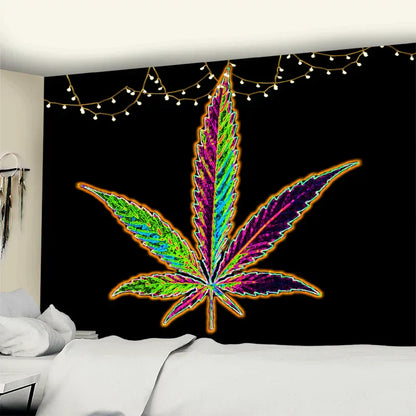 DecorBites™ 3D Printed Maple Leaf Wall Hanging Tapestry for Boho Home Decor