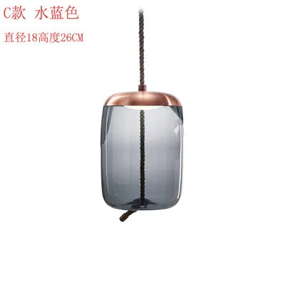 ™ Hemp Rope Knot Pendant Lights - Suspendu Glass Hanging Lamp