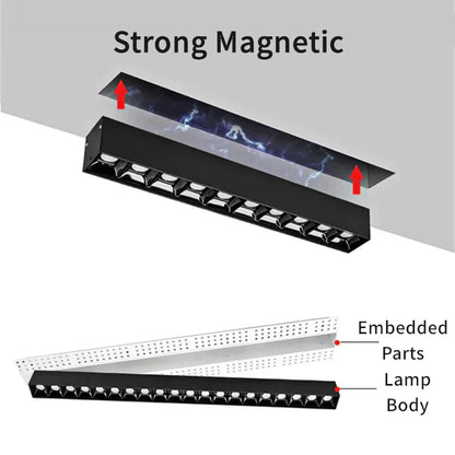 DecorBites™ Led Magnetic Downlight: Modern, Recessed, 90Ra, Indoor Ceiling Linear Grille Spot Lighting