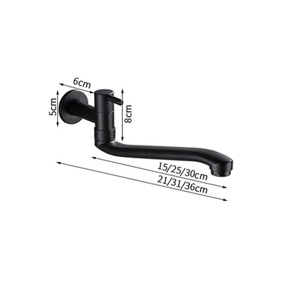 DecorBites™ Black Stainless Steel Swivel Kitchen Faucet 360 Degree Rotation Wall Mounted