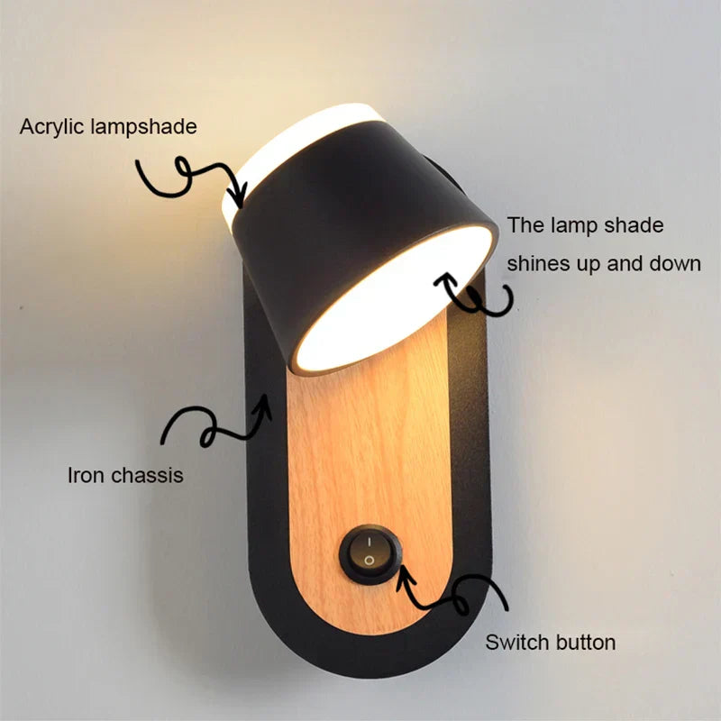 DecorBites™ Adjustable Wall Lamp: Modern & Creative LED Bedside Light for Living Room & Bedroom