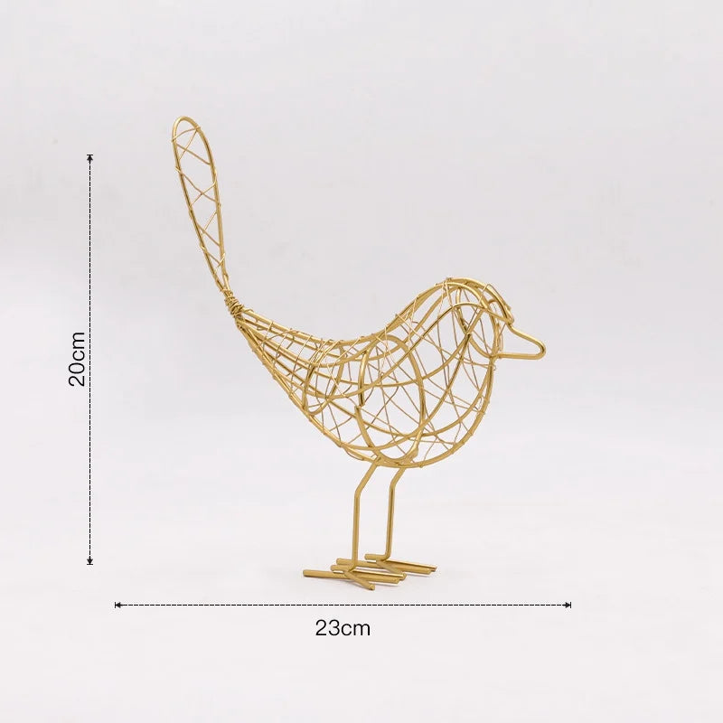 DecorBites™ Iron Bird Figurines: Nordic Abstract Statue for Home Decor, Living Room, Desk