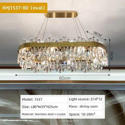 DecorBites™ Crystal Chandelier Pendant Light for Luxury Living Room, Bedroom, Dining, Kitchen & Home Décor
