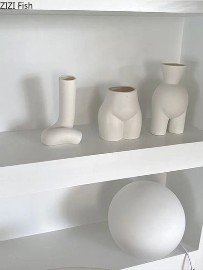 DecorBites™ Abstract Human Body Vase - Ceramic Half-length Home Decoration