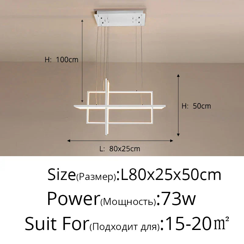DecorBites™ Geometric Aluminum Pendant Light for Living Bedroom Restaurant Kitchen - Modern Art Luminaire
