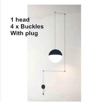 DecorBites™ Geometric Glass Ball LED Pendant Chandelier Ceiling Lamp for Living Dining Bedroom