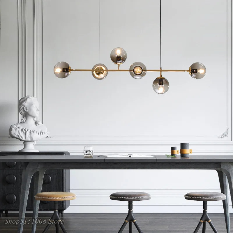 DecorBites™ Glass Ball Bubble LED Chandelier for Modern Home Decor
