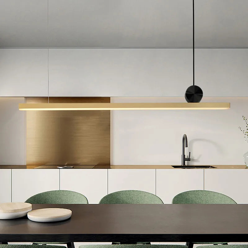 ™ Linear LED Gold Pendant Light for Island, Restaurant, Bar - Nordic Designer Style