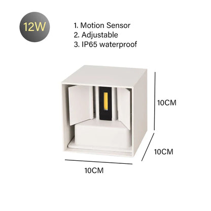 DecorBites™ 12W Outdoor/Indoor Motion Sensor LED Wall Lamp Waterproof Aluminum Sconce Light