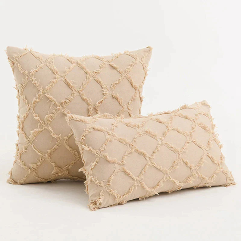 DecorBites™ Black Boho Lumbar Woven Pillow Cover for Bed Bedroom Decor