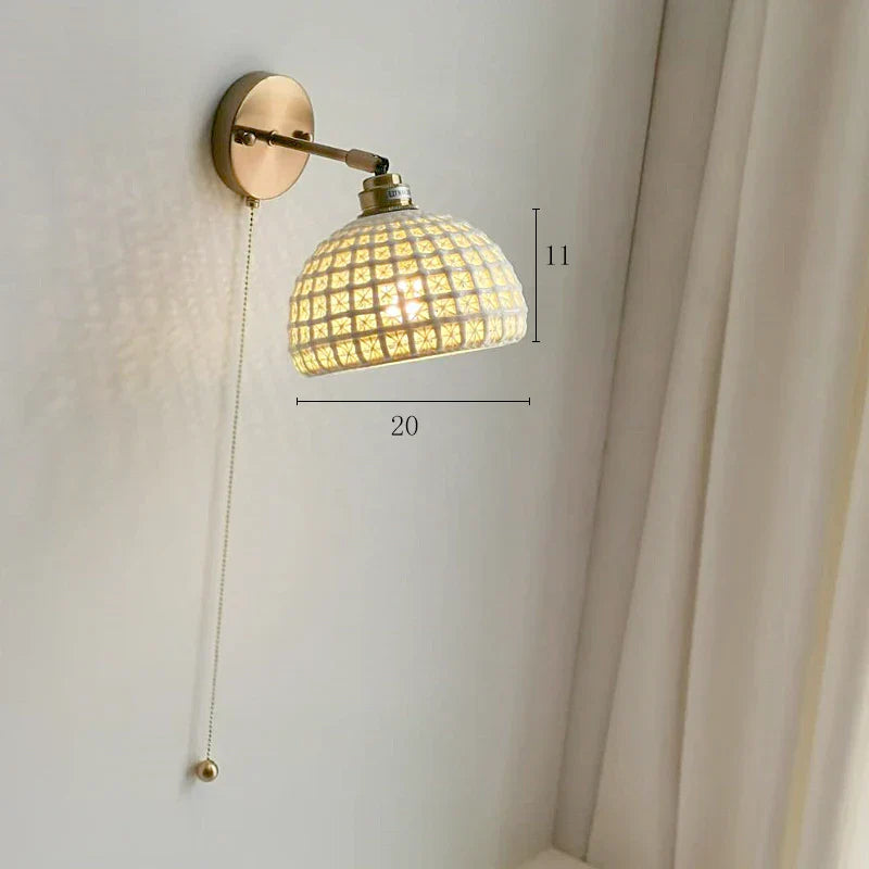 DecorBites™ Copper Arm Wall Lamp with Pull Chain Switch, Nordic Modern Design