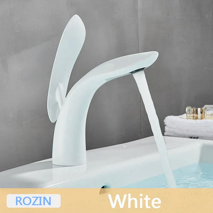 ™ Golden Rose Bathroom Faucet Waterfall Basin Mixer Taps - Luxury Single Hole