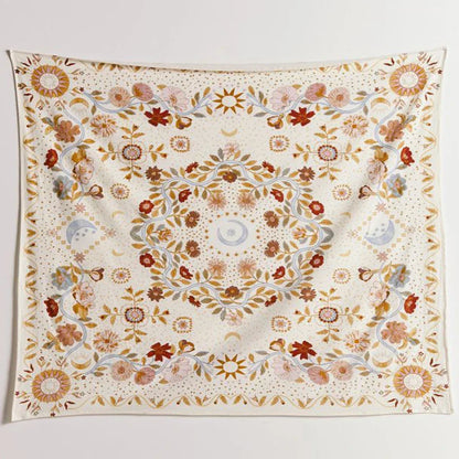 DecorBites™ Celestial Floral Moon Phase Tapestry for Aesthetic Room Decor