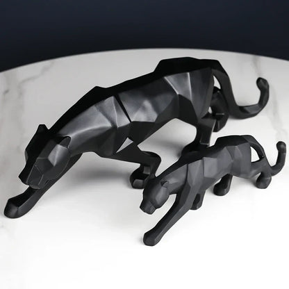 DecorBites™ Black Panther Resin Geometric Statue Decor Ornament