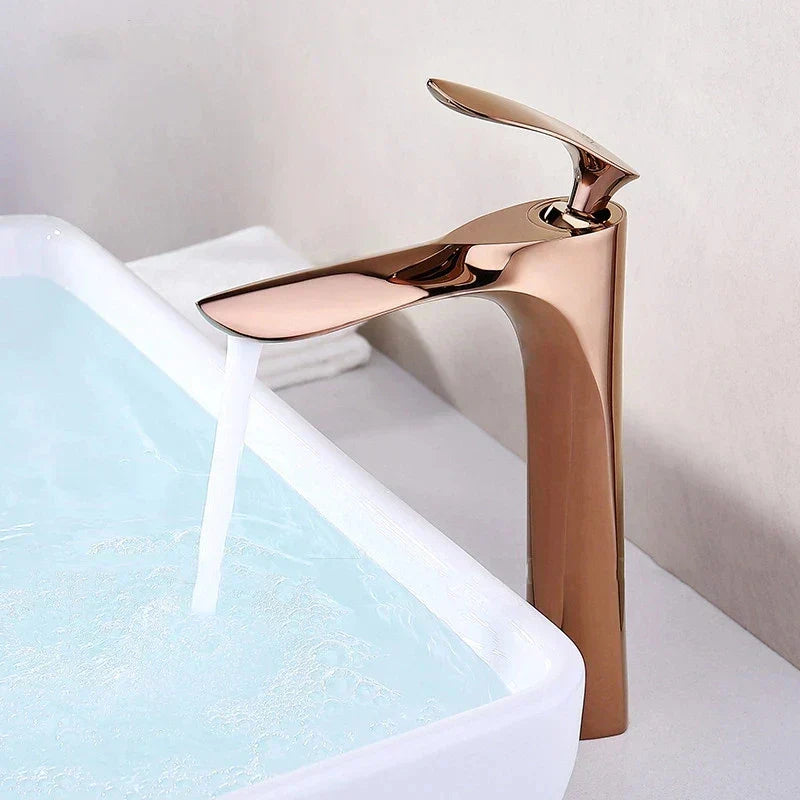 ™ Gold Basin Faucet with Single Handle Hot & Cold Water Mixer Deck Mount