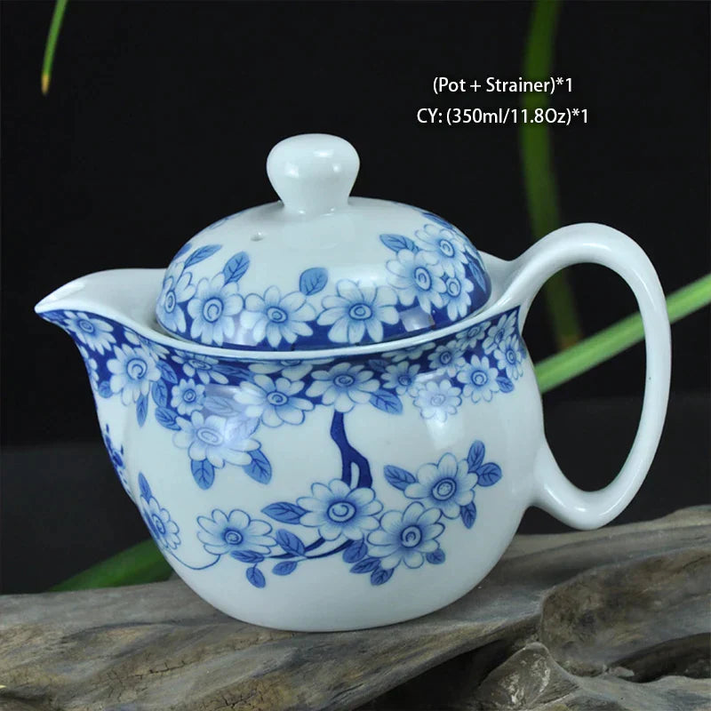 DecorBites™ Dragon Teapot Tea Set, Porcelain Kung Fu Teaware for Puer Oolong Ceremony
