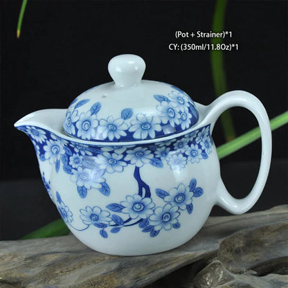 DecorBites™ Dragon Teapot Tea Set, Porcelain Kung Fu Teaware for Puer Oolong Ceremony