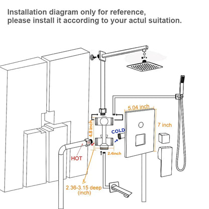 ™ Golden Rainfall Shower Faucet Set with Single Handle Brass Bath Mixers
