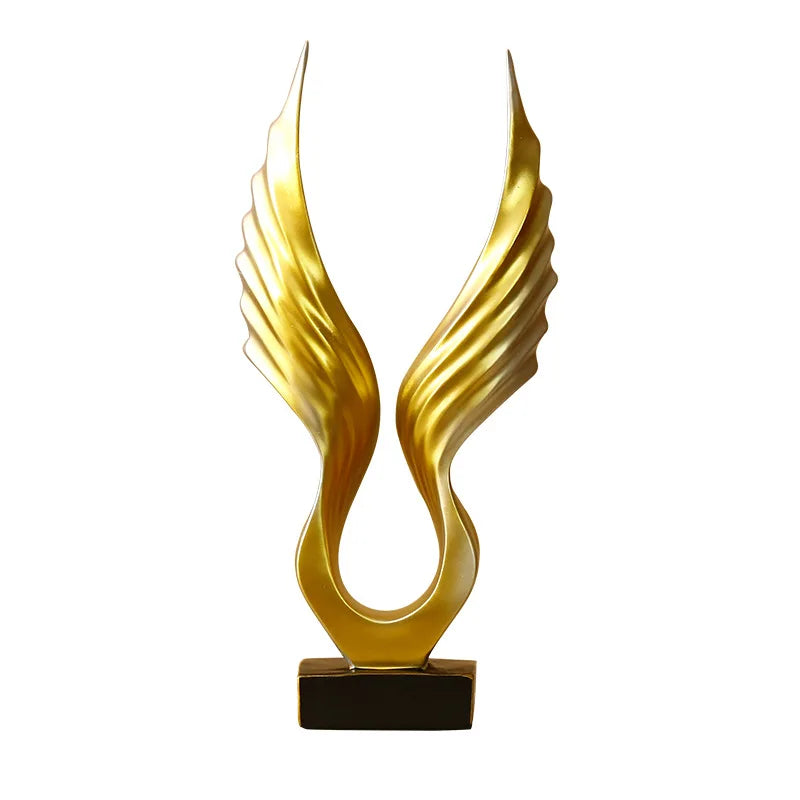 DecorBites™ Angel Wings Sculpture: Nordic Modern Abstract Resin Home Decor Artware