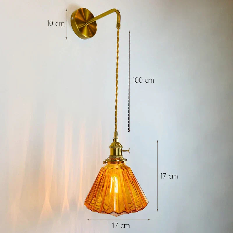 DecorBites™ Glass Adjustable LED Sconce Wall Light for Bedroom Home Decor
