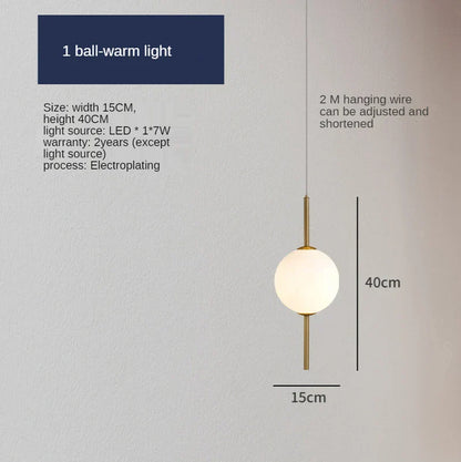 DecorBites™ Glass Ball LED Pendant Lamps - Warm Milky White Hanging Lights
