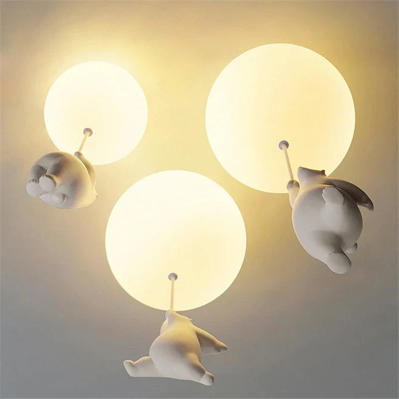 DecorBites™ Bear LED Ceiling Light: Modern Cartoon Warmth for Kids Rooms, Bedroom, Living Room Lighting