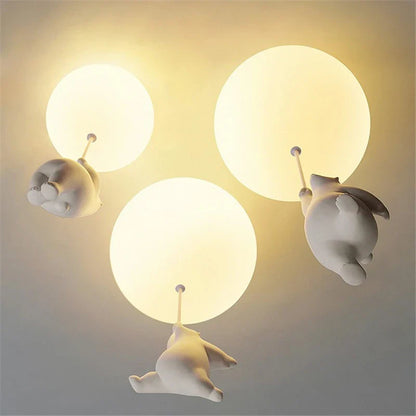 DecorBites™ Bear LED Ceiling Light: Modern Cartoon Warmth for Kids Rooms, Bedroom, Living Room Lighting