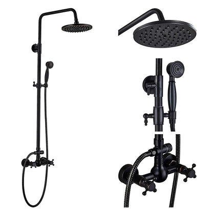 DecorBites™ Black Bronze Shower Faucet Set with 8" Rain Shower Head & Hand Shower
