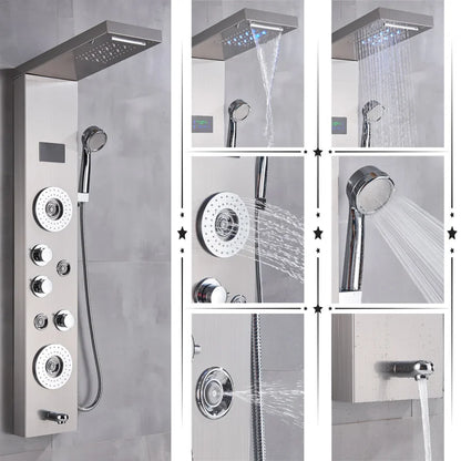 DecorBites™ LED Shower Panel Column Bathtub Mixer Tap with Temperature Screen Massage.