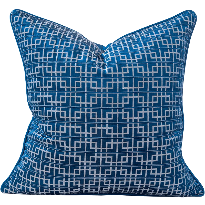 DecorBites™ Asian Landscape Painting Jacquard Square Pillow Cover 45x45cm