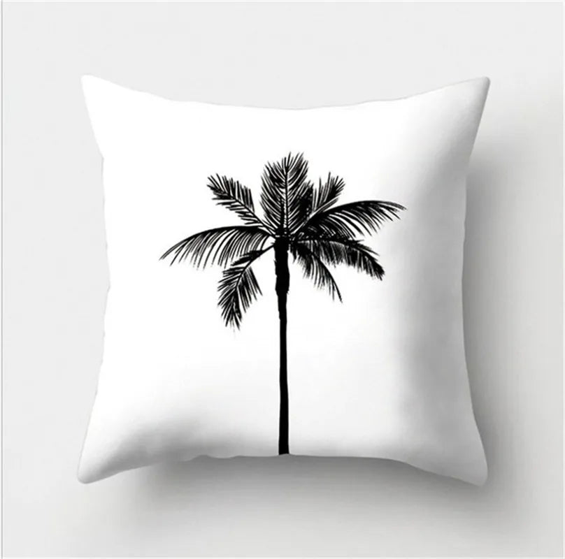 DecorBites™ Black White Flocking Pillowcase 45*45cm Fashion Living Room Sofa Cushion
