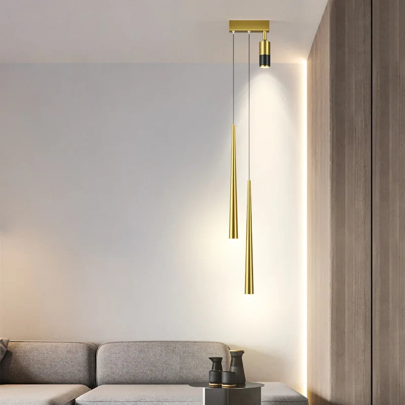 DecorBites™ Black Gold Hanging Pendant Lamp: Modern Luxury Bedroom & Living Room Lighting