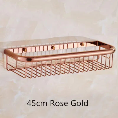 DecorBites™ Gold & Black Corner Shelf: Brass Bathroom Shelves for Stylish Storage