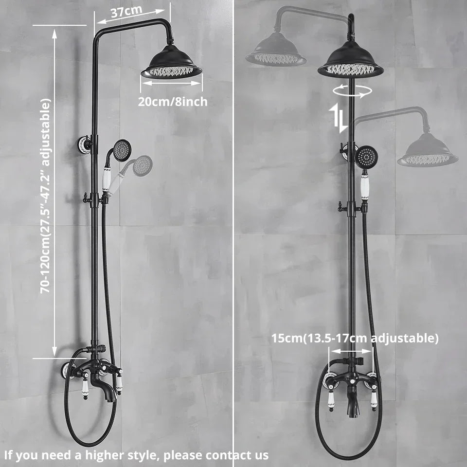 DecorBites™ 8" Rainfall Shower System with Bathtub Faucet and Hand Shower