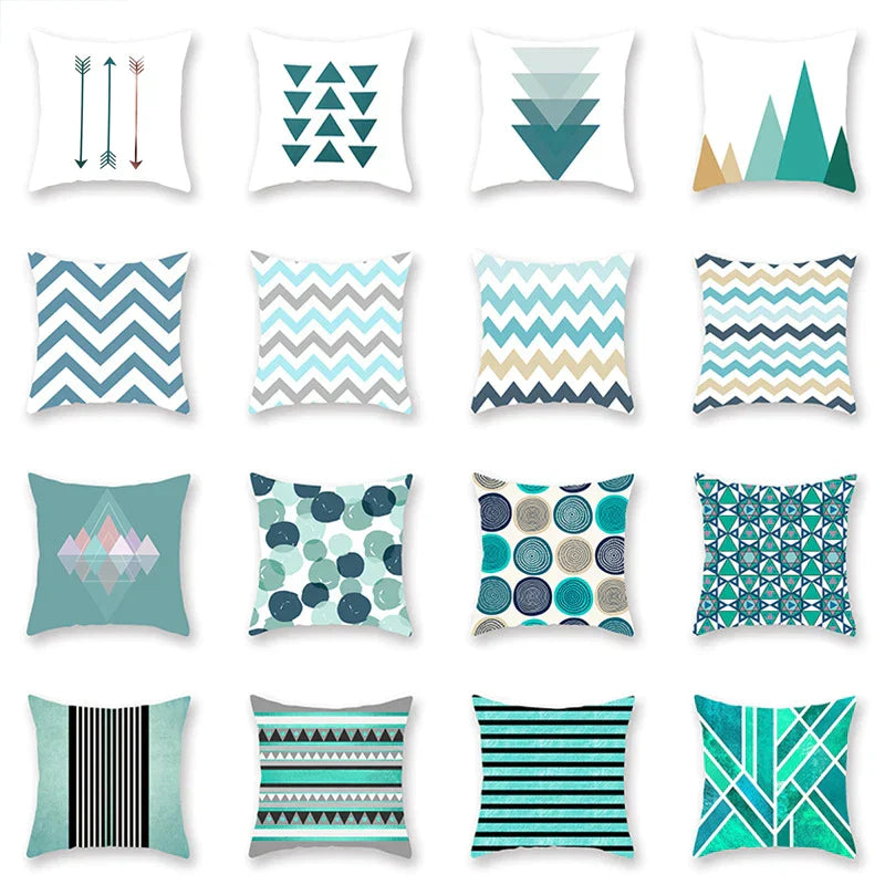 ™ Green Geometric Pillowcase - Nordic Classic Design for Home Decor and Comfort