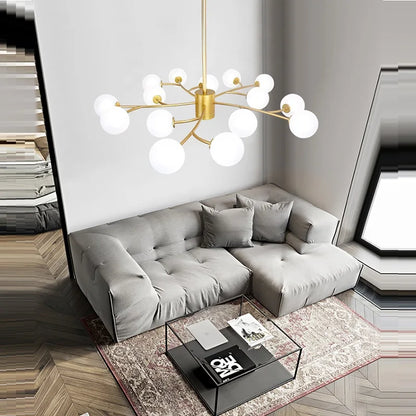 DecorBites™ Black Glass Ball Molecule Chandelier - Nordic Luxury Design