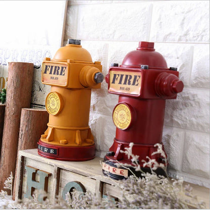 DecorBites™ 24cm Fire Hydrant Piggy Bank & Fire Extinguisher Figurine Home Decor