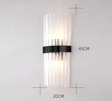 DecorBites™ Black Gold Crystal Wall Lights for Bedroom Living Room Home LED Sconce